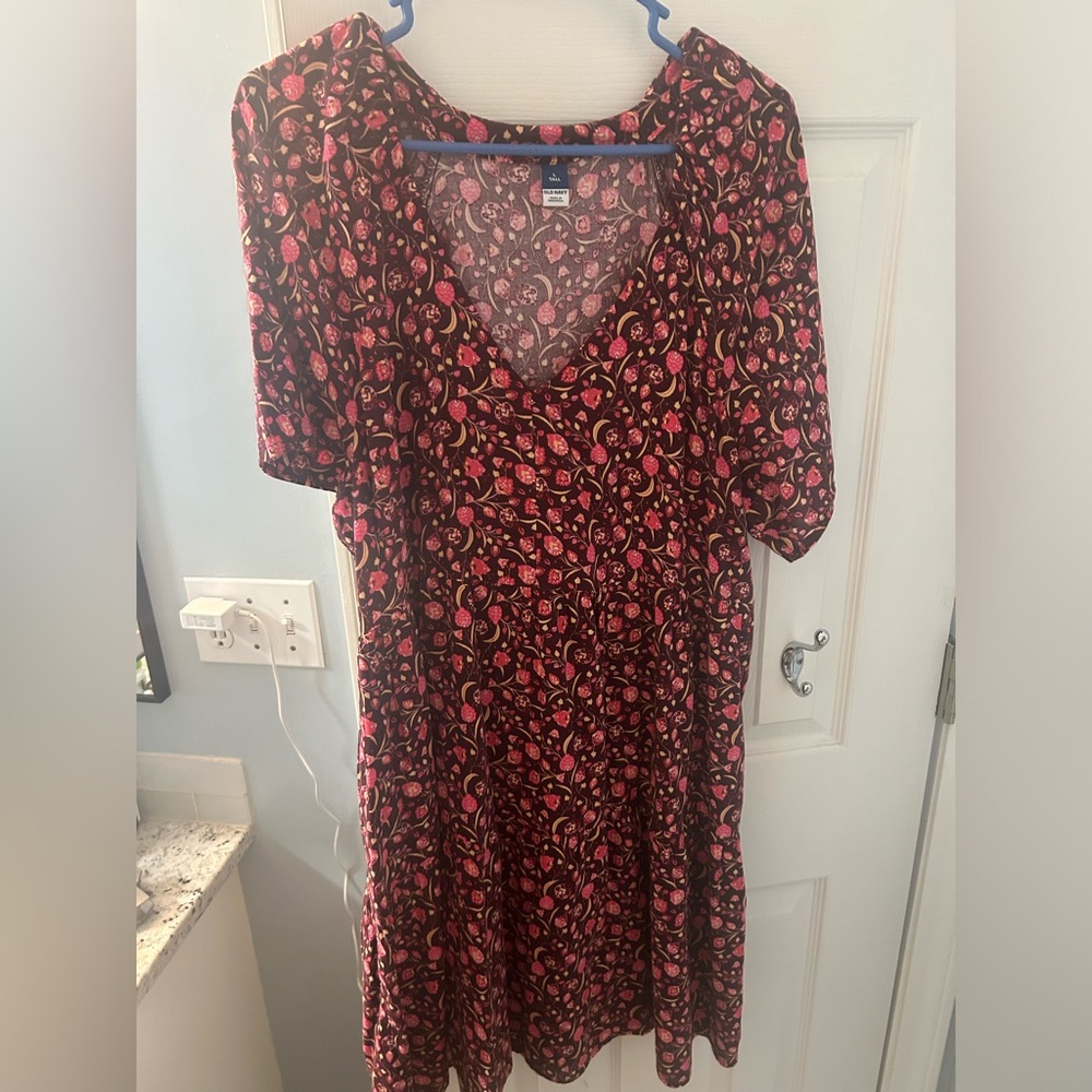 Old Navy women’s Pink Floral Dress Large Tall